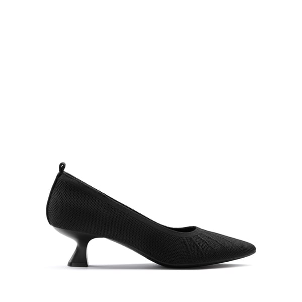 Low Kitten Heel Knit Pumps - BLACK - 6